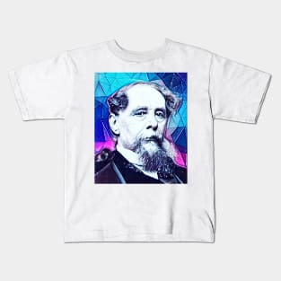 Charles Dickens Snowy Portrait | charlles dickens artwork 5 Kids T-Shirt